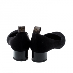 مملوكة مسبقًا Louis Vuitton Black Suede Block Heel Pumps Size 38