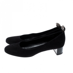 مملوكة مسبقًا Louis Vuitton Black Suede Block Heel Pumps Size 38
