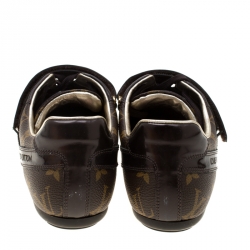 Louis Vuitton Brown Monogram Canvas And Leather Sneakers Size 37.5