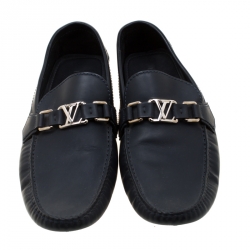 Louis Vuitton Blue Leather Monte Carlo Loafers Size 42.5