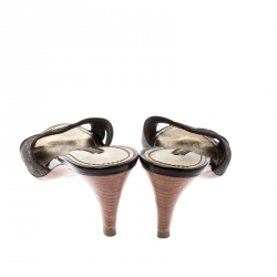 Pre Owned صندل سلايد لوي فيتون ميني لي كانفاس مونوغرامي بني مقاس 37