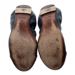 Pre Owned Louis Vuitton Blue Python Leather Scrunch Ballet Flats Size 36