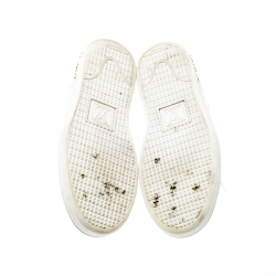 Pre Owned حذاء رياضي لوي فيتون جلد نقشة التمساح أبيض مقاس 38