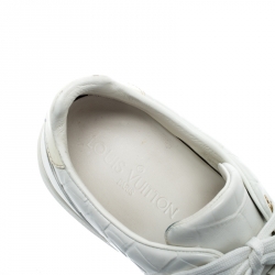 Pre Owned حذاء رياضي لوي فيتون جلد نقشة التمساح أبيض مقاس 38