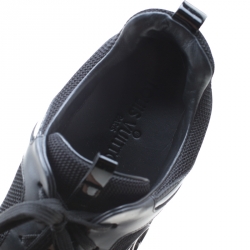 مملوكة مسبقًا Louis Vuitton Black Mesh And Leather Runaway Lace Up Sneakers Size 38.5