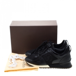 مملوكة مسبقًا Louis Vuitton Black Mesh And Leather Runaway Lace Up Sneakers Size 38.5