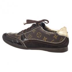 مملوكة مسبقًا Louis Vuitton Brown Monogram Square Toe Sneakers Size 39.5