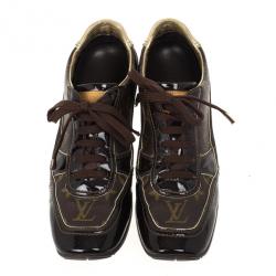 مملوكة مسبقًا Louis Vuitton Brown Monogram Square Toe Sneakers Size 39.5