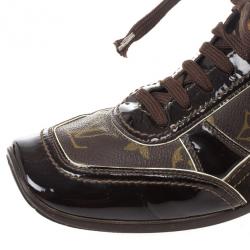 مملوكة مسبقًا Louis Vuitton Brown Monogram Square Toe Sneakers Size 39.5