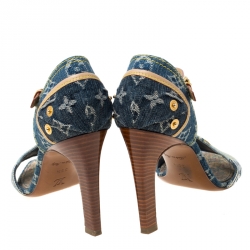 مملوكة مسبقًا صندل لوي فيتون دينم أزرق مونوغرامي 