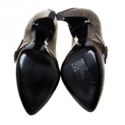 Pre Owned حذاء كعب عالي  لوي فيتون ستار باور كانفاس مونوغرامي بإبزيم مزين مقاس 35