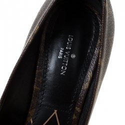 Pre Owned حذاء كعب عالي لوي فيتون ستار باور كانفاس مونوغرامي بإبزيم مزين مقاس 35