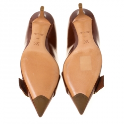 Pre Owned  حذاء كعب عالي لوي فيتون بمقدمة مدببة جلد بني مقاس 38