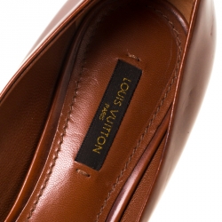 Pre Owned  حذاء كعب عالي لوي فيتون بمقدمة مدببة جلد بني مقاس 38