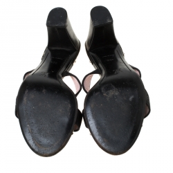 مملوكة مسبقًا Louis Vuitton Black Monogram Canvas Slide Block Heel Sandals Size 36.5