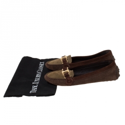 مملوكة مسبقًا Louis Vuitton Tricolor Suede Oxford Loafers Size 38