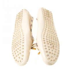 Pre Owned Louis Vuitton Beige Leather Gloria Loafers Size 41