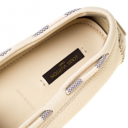 Pre Owned Louis Vuitton Beige Leather Gloria Loafers Size 41