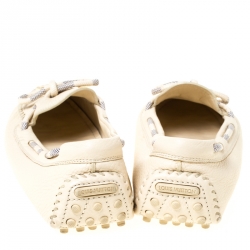 Pre Owned Louis Vuitton Beige Leather Gloria Loafers Size 41