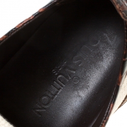 Louis Vuitton Brown/White Canvas and Crocodile Trim Sneakers Size 36