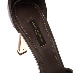مملوكة مسبقًا Louis Vuitton Brown Monogram Empreinte Leather Ankle Strap Sandals Size 38