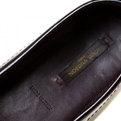 Pre Owned Louis Vuitton Burgundy Leather Monte Carlo Slip On Loafers Size 38.5
