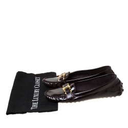 Pre Owned Louis Vuitton Burgundy Leather Monte Carlo Slip On Loafers Size 38.5