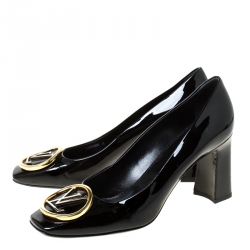 مملوكة مسبقًا Louis Vuitton Black Patent Leather Madeleine Square Toe Pumps Size 40