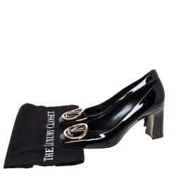 مملوكة مسبقًا Louis Vuitton Black Patent Leather Madeleine Square Toe Pumps Size 40