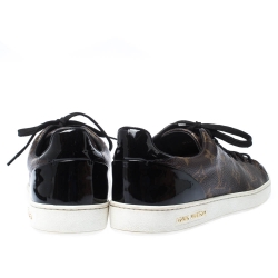 مملوكة مسبقًا Louis Vuitton Brown/Black Monogram Canvas and Patent Leather Frontrow Low Top Sneakers Size 40