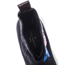 مملوكة مسبقًا Louis Vuitton Black Knit Fabric Star Patch Sock Sneakers Size 35