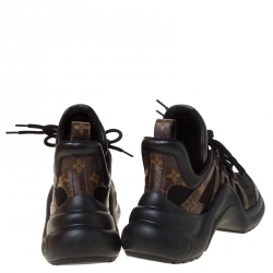 Louis Vuitton Black/Brown Monogram Canvas And Mesh LV Archlight High Top Sneakers  Size 38