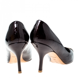 مملوكة مسبقًا حذاء كعب عالي لوي فيتون الاماندا أمارانت مونوغرام لامع مقاس 36