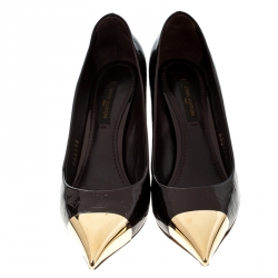 مملوكة مسبقًا حذاء كعب عالي لوي فيتون الاماندا أمارانت مونوغرام لامع مقاس 36