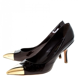 مملوكة مسبقًا حذاء كعب عالي لوي فيتون الاماندا أمارانت مونوغرام لامع مقاس 36