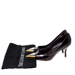 مملوكة مسبقًا حذاء كعب عالي لوي فيتون الاماندا أمارانت مونوغرام لامع مقاس 36