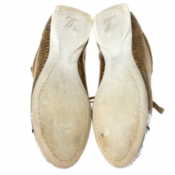 مملوكة مسبقًا حذاء رياضي لوي فيتون حياكة متناغمة رباط علوي جلد فضي ميتاليك و ذهبي مقاس 39.5