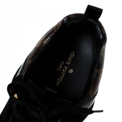 Louis Vuitton Two Tone Mesh And Monogram Canvas Run Away Lace Up Sneakers Size 39