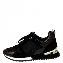Louis Vuitton Two Tone Mesh And Monogram Canvas Run Away Lace Up Sneakers Size 39