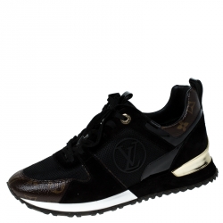 Louis Vuitton Two Tone Mesh And Monogram Canvas Run Away Lace Up Sneakers Size 39