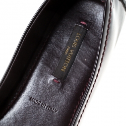 Pre Owned حذاء باليرينا أوكسفورد لوي فيتون جلد لامع عنابي مقاس 36