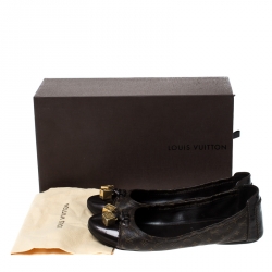 مملوكة مسبقًا Louis Vuitton Monogram Canvas And Patent Leather Cap Toe Lovely Ballet Flats Size 36
