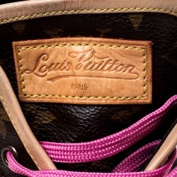 مملوكة مسبقًا Louis Vuitton Brown Monogram Canvas and Leather Match Up High Top Sneakers Size 40