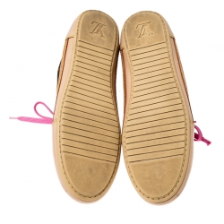 مملوكة مسبقًا Louis Vuitton Brown Monogram Canvas and Leather Match Up High Top Sneakers Size 40