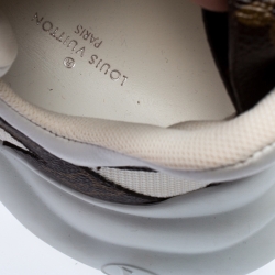 Louis Vuitton White/Brown Leather And Monogram Canvas Archlight Lace Up Sneakers Size 38