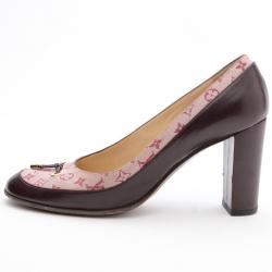 مملوكة مسبقًا Louis Vuitton Pink Mini Lin Monogram Pumps Size 36.5