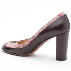 مملوكة مسبقًا Louis Vuitton Pink Mini Lin Monogram Pumps Size 36.5