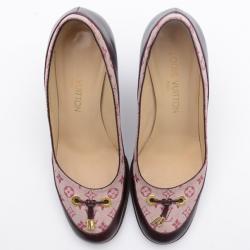 مملوكة مسبقًا Louis Vuitton Pink Mini Lin Monogram Pumps Size 36.5