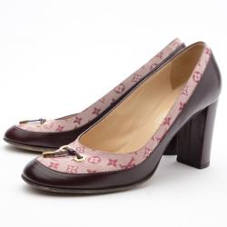 مملوكة مسبقًا Louis Vuitton Pink Mini Lin Monogram Pumps Size 36.5
