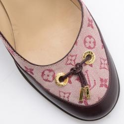 مملوكة مسبقًا Louis Vuitton Pink Mini Lin Monogram Pumps Size 36.5
